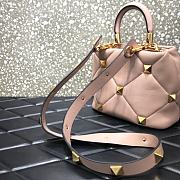 Valentino Small Roman Stud The Handle Bag Rose Cannelle BSF0NO Size 21 cm - 4
