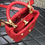 Valentino Small Roman Stud The Handle Bag Red BSF0NO Size 21 cm - 6