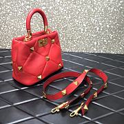 Valentino Small Roman Stud The Handle Bag Red BSF0NO Size 21 cm - 3