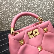 Valentino Small Roman Stud The Handle Bag Flamengo Pink BSF0NO Size 21 cm - 5