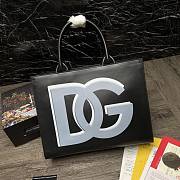 D&G Small Calfskin Daily Shopper With DG Logo Print Black Size 36 cm - 1