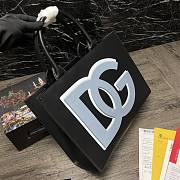 D&G Small Calfskin Daily Shopper With DG Logo Print Black Size 36 cm - 6