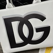 D&G Small Calfskin Daily Shopper With DG Logo Print White Size 36 cm - 4