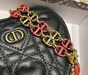 Dior Dioramour Caro Heart Pouch With Chain Black S5097 Size 11 cm - 2