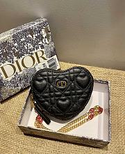 Dior Dioramour Caro Heart Pouch With Chain Black S5097 Size 11 cm - 4