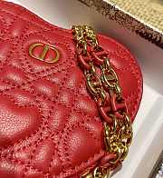 Dior Dioramour Caro Heart Pouch With Chain Red S5097 Size 11 cm - 2