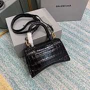 Balenciaga Hourglass XS Black Crocodile Embossed 5928331 Size 19 cm - 5