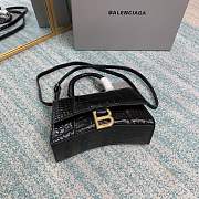 Balenciaga Hourglass XS Black Crocodile Embossed 5928331 Size 19 cm - 6