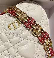 Dior Dioramour Caro Heart Pouch With Chain White S5097 Size 11 cm - 5