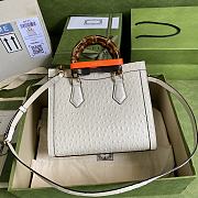 Gucci Diana Small Ostrich Tote Bag White 660195 Size 27 cm - 5
