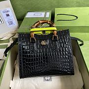 Gucci Diana Small Crocodile Tote Bag Black 660195 Size 27 cm - 1