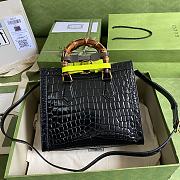 Gucci Diana Small Crocodile Tote Bag Black 660195 Size 27 cm - 5