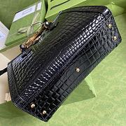 Gucci Diana Small Crocodile Tote Bag Black 660195 Size 27 cm - 6