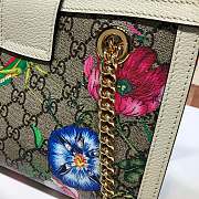 Gucci Padlock Monogram Flora Shoulder Bag in White 498156 Size 26x18x10 cm - 3