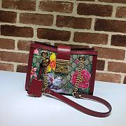 Gucci Padlock Monogram Flora Shoulder Bag in Red 498156 Size 26x18x10 cm - 1