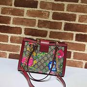 Gucci Padlock Monogram Flora Shoulder Bag in Red 498156 Size 26x18x10 cm - 6