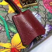 Gucci Padlock Monogram Flora Shoulder Bag in Red 498156 Size 26x18x10 cm - 4