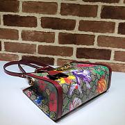 Gucci Padlock Monogram Flora Shoulder Bag in Red 498156 Size 26x18x10 cm - 2