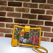 Gucci Padlock Monogram Flora Shoulder Bag in Yellow 498156 Size 26x18x10 cm - 1