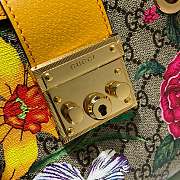 Gucci Padlock Monogram Flora Shoulder Bag in Yellow 498156 Size 26x18x10 cm - 6