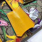 Gucci Padlock Monogram Flora Shoulder Bag in Yellow 498156 Size 26x18x10 cm - 3