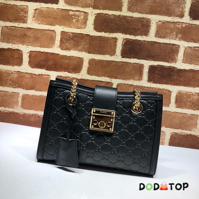 Gucci Padlock Signature Shoulder Bag Black 498156 Size 26x18x10 cm - 1