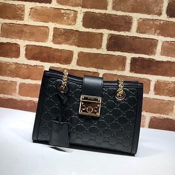Gucci Padlock Signature Shoulder Bag Black 498156 Size 26x18x10 cm