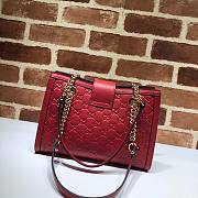 Gucci Padlock Signature Shoulder Bag Red 498156 Size 26x18x10 cm - 4