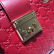 Gucci Padlock Signature Shoulder Bag Red 498156 Size 26x18x10 cm - 3