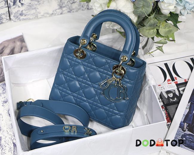 Dior Lady Dior My ABCDIOR Bag Steel Blue M0538 Size 20 cm - 1