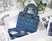 Dior Lady Dior My ABCDIOR Bag Steel Blue M0538 Size 20 cm - 6