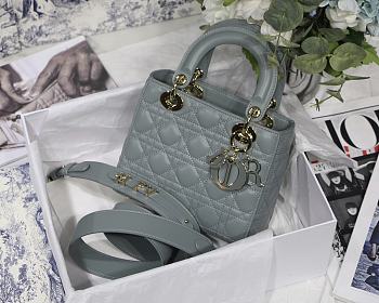 Dior Lady Dior My ABCDIOR Bag Blue Gray M0538 Size 20 cm