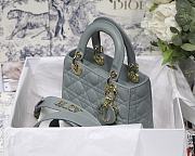 Dior Lady Dior My ABCDIOR Bag Blue Gray M0538 Size 20 cm - 4