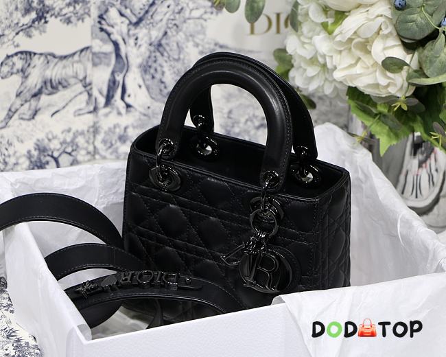 Dior Lady Dior My ABCDIOR Bag Black Metal M0538 Size 20 cm - 1