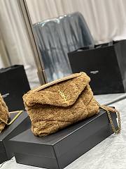 YSL Loulou Puffer Small Shearling Brown Bag 577476 Size 29×17×11cm - 2