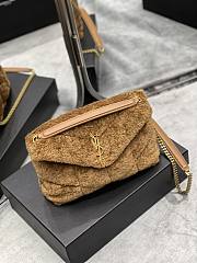 YSL Loulou Puffer Small Shearling Brown Bag 577476 Size 29×17×11cm - 6