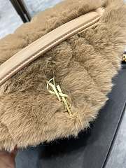 YSL Loulou Puffer Small Shearling Light Brown Bag 577476 Size 29×17×11cm - 3