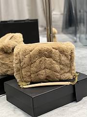 YSL Loulou Puffer Small Shearling Light Brown Bag 577476 Size 29×17×11cm - 4