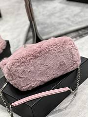 YSL Loulou Puffer Small Shearling Pink Bag 577476 Size 29×17×11cm - 4