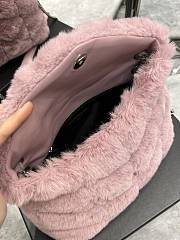 YSL Loulou Puffer Small Shearling Pink Bag 577476 Size 29×17×11cm - 5