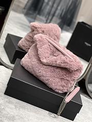 YSL Loulou Puffer Small Shearling Pink Bag 577476 Size 29×17×11cm - 3