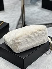 YSL Loulou Puffer Small Shearling White Bag 577476 Size 29×17×11cm - 6