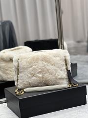 YSL Loulou Puffer Small Shearling White Bag 577476 Size 29×17×11cm - 2