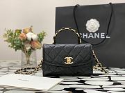 Chanel Small Flap Bag With Top Handle Black AS2478 Size 22.5 cm - 1