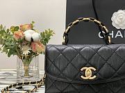 Chanel Small Flap Bag With Top Handle Black AS2478 Size 22.5 cm - 2