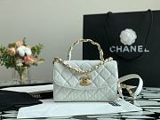 Chanel Small Flap Bag With Top Handle White AS2478 Size 22.5 cm - 1