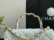 Chanel Small Flap Bag With Top Handle White AS2478 Size 22.5 cm - 3