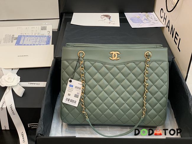 Chanel Large Coco Vintage Timeless Tote Bag Dark Mint A57030 Size 35 cm - 1