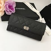 Chanel Long Wallet Black & Silver-tone Metal A80286 Size 19 cm - 1