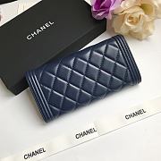 Chanel Long Wallet Navy Smooth Leather A80286 Size 19 cm - 6